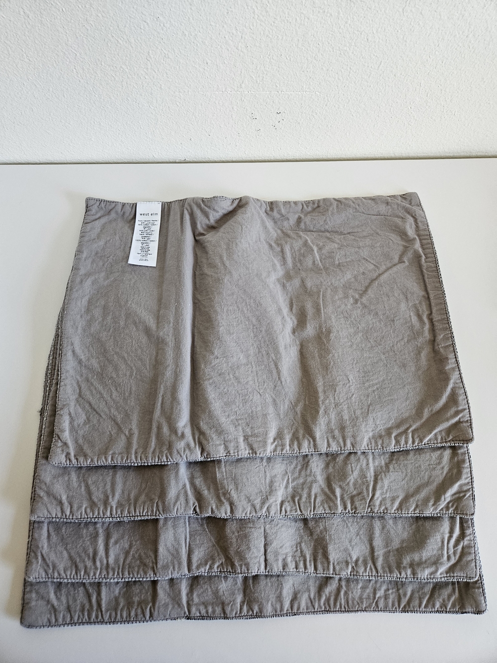 West Elm Placemats Grey Textured - Set Of 4 - Picture 2 of 3